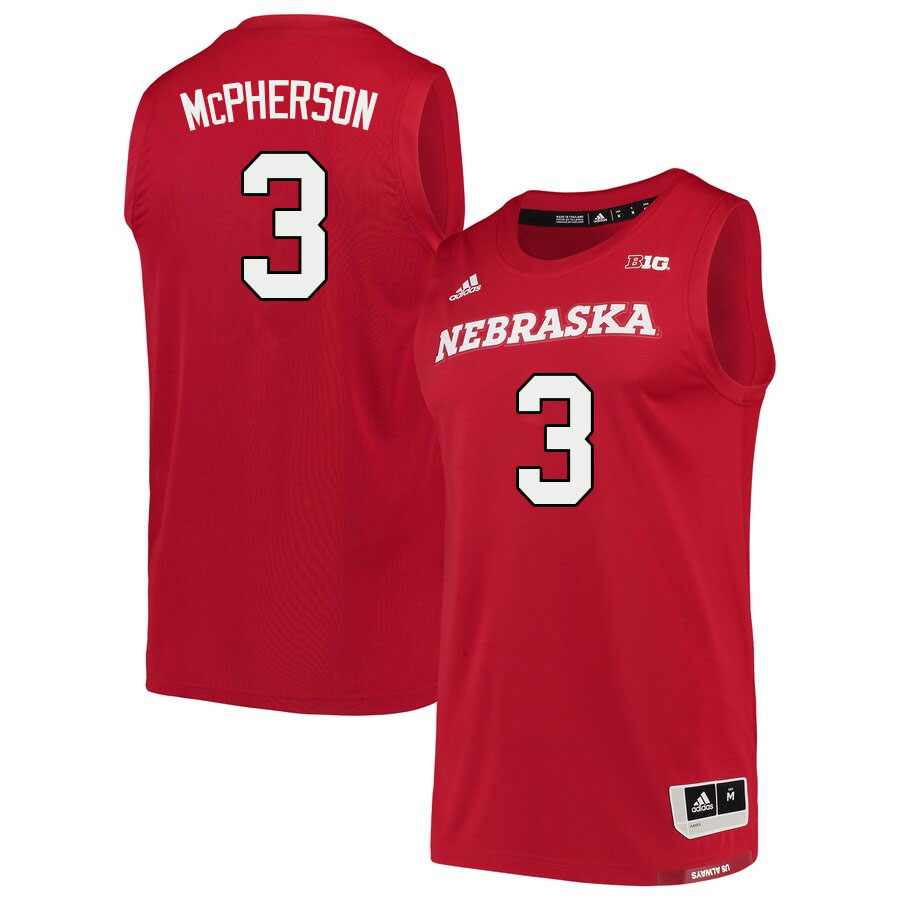 Men #3 Quaran McPherson Nebraska Cornhuskers College Basketball Jerseys Sale-Scarlet